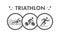 Triathlon logo and icon. Swimming, cycling, running symbols