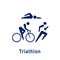 Triathlon pictogram, new sport icon