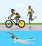 Triathlon race illustration.