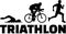 Triathlon silhouettes with word