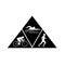 Triathlon Sport Running Swimming and Cycling Triangle Black and White