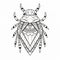Tribal Abstraction Coloring Page: Intricate Beetle Design