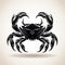 Tribal Abstraction: Powerful Black Crab Illustration With Metallic Finish