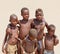 Tribal African children friends mobile phone, Damaraland, Namibia