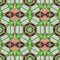 Tribal art  pattern in green and coral. Ethnic geometric print for rug. Aztec and African colorful repeating background texture