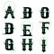 Tribal black alphabets. Abcdefghi collection. Gradient ethnic letters set. Vector stock characters with geometric patterns.