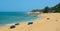 Tribal boats on beautiful beach