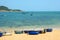 Tribal boats on beautiful beach