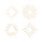 Tribal boho sunburst frames with place for your text. Gold sparkle hipster logo, Vector line firework shapes.