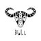 Tribal Bull. Buffalo head. Vector logo or tattoo