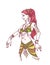 Tribal Dancer or Belly Dancer Girl in Hand Drawn Style. Vector Illustration for Your Design.