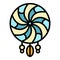 Tribal dream catcher icon color outline vector