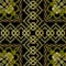 Tribal embroidery green vector seamless pattern. Checkered striped textured background. Tapestry repeat grunge ethnic