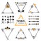 Tribal empty triangles labels, arrows, and symbols