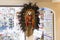 Tribal ethnic indian injuns mask with dog head photo
