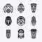 Tribal, ethnic mask icons