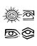 Tribal eyes vector ink illustration or drawing