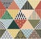 Tribal geometric collage pattern. Ethnic motifs patchwork seamless background.