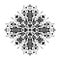 Tribal geometric mandala. Black native ornament on a white background. Mystical pattern. Vector folk pattern