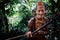 Tribal hunter Toikot on a hunting trip for monkeys deep in the jungle