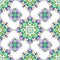 Tribal indian ethnic seamless design. Festive lilac green on white mandala pattern