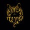 Tribal kitten golden gold small tattoo cat vector design