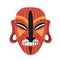 Tribal mask idoltribe ethnic culture, aztec mask on head, ancient face masque