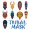 Tribal masks for african shaman or voodoo