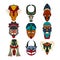 Tribal masks set