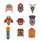 Tribal masks set