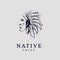 Tribal native chief design. apache warrior mascot