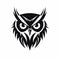 Tribal Owl Head Logo Design Illustration