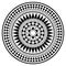 Tribal Polynesian mandala vector design, geometric Hawaiian tattoo style pattern in black and white