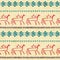 Tribal seamless pattern with stylized riders and archaic geometric ornament