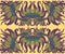 Tribal shamanic psychedelic ethnic colorful floral pattern, isolated on yellow background.