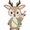 Tribal Woodland Deer Illustration