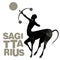 Tribal zodiac. Sagittarius. Centaur, half man and half horse, with bow and arrow in shooting pose