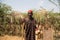 Tribesman in Traditional African Village