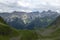 Tribulaun group mountains from Stubai high-altitude hiking trail, lap 8 in Tyrol, Austria