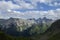 Tribulaun group mountains from Stubai high-altitude hiking trail, lap 8 in Tyrol, Austria