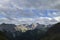 Tribulaun group mountains from Stubai high-altitude hiking trail, lap 8 in Tyrol, Austria