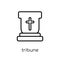 Tribune icon. Trendy modern flat linear vector Tribune icon on w