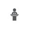 Tribune orator speech vector icon symbol isolated on white background