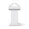 Tribune podium rostrum speech stand. Conference stage with microphone, press or debate speaker isolated orator pulpit