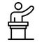 Tribune speaker icon, outline style