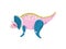 Triceratops Colorful Dinosaur, Cute Prehistoric Animal Vector Illustration
