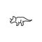 Triceratops dinosaur line icon