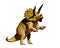Triceratops horridus dinosaur in action 3d rendering isolated on white background