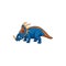 Triceratops isolated dinosaur with horns on face