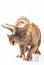 Triceratops plastic figurine in white background